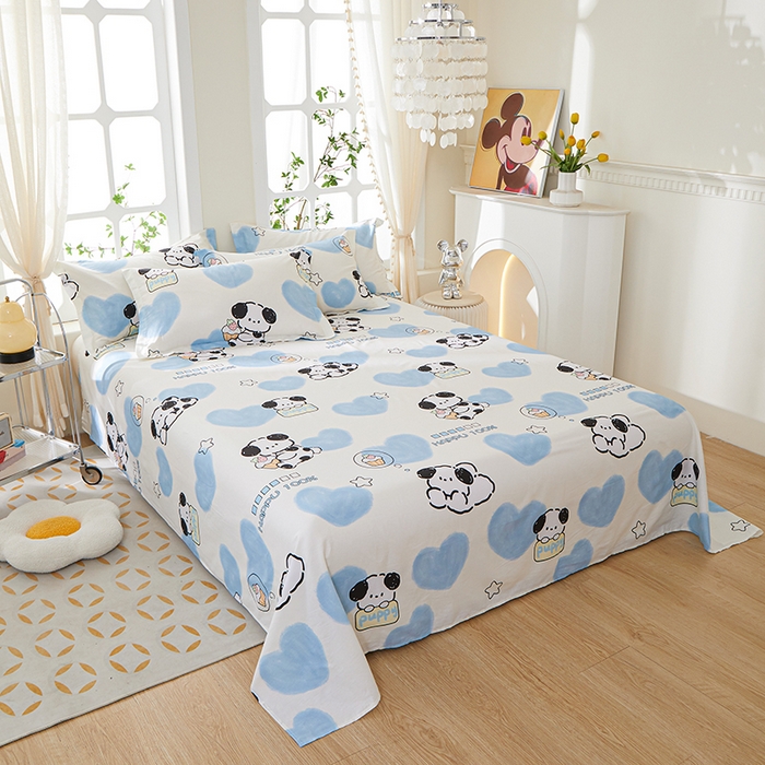 91家纺网 家纺一手货源 找家纺 钰伶 2025新款全棉简约12868纯棉单床单班尼狗A版