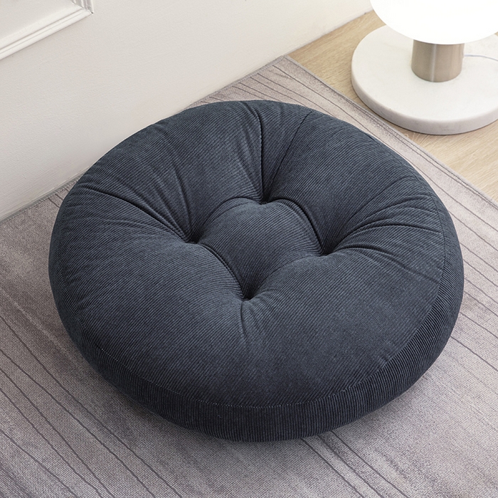 91家纺网 家纺一手货源 找家纺 美达人 2024新款灯芯绒-圆坐垫 蒲团-深灰