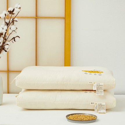 91家纺网 家纺一手货源 找家纺 （总）昕科 2025新款A类全棉大豆纤维黄豆枕-高中低款-纯棉大豆枕芯枕头48x74cm