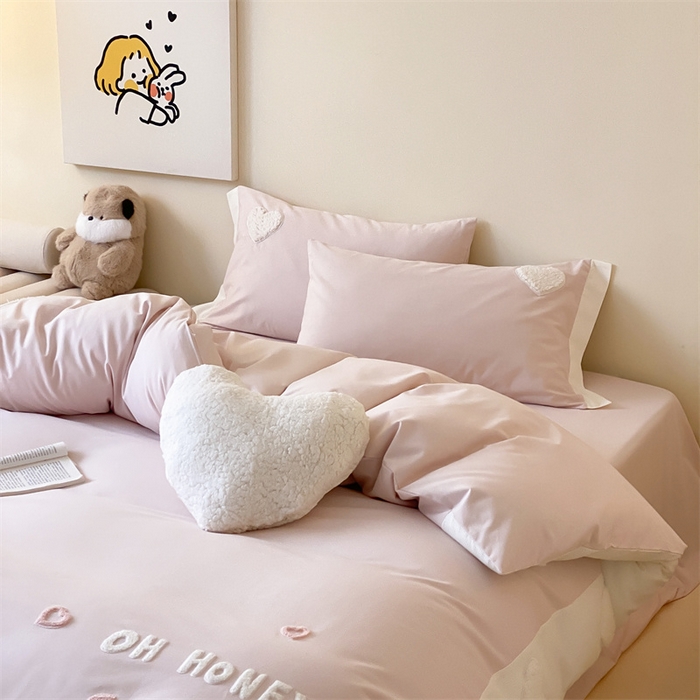 91家纺网 家纺一手货源 找家纺 （总）星野 2024新款陶瓷磨毛四件套-心晴