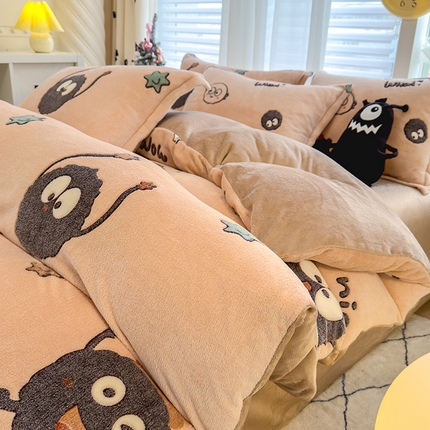 ME/ERA HOME寐时代 2024新款雪花绒印花四件套 小煤球