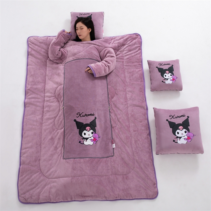 91家纺网 家纺一手货源 找家纺 照世家纺 2024新款卡通三丽鸥懒人抱枕被 库洛米