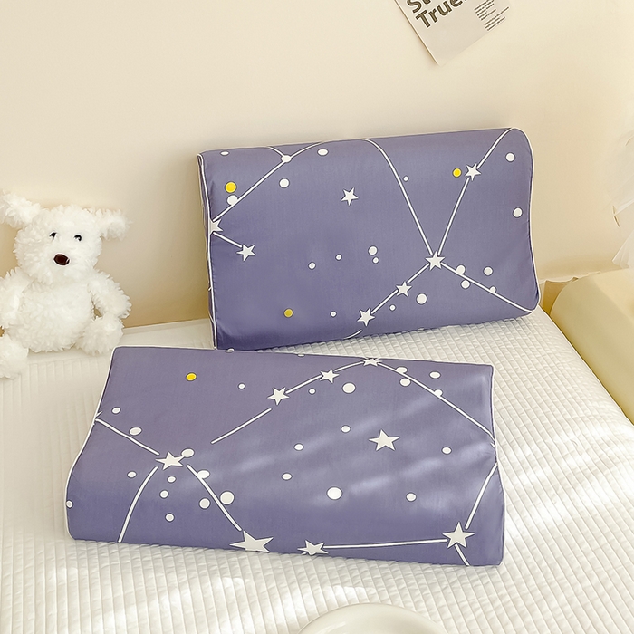 91家纺网 家纺一手货源 找家纺 良佐生活 2024新款A类铂金棉乳胶枕枕套 极星之恋-蓝