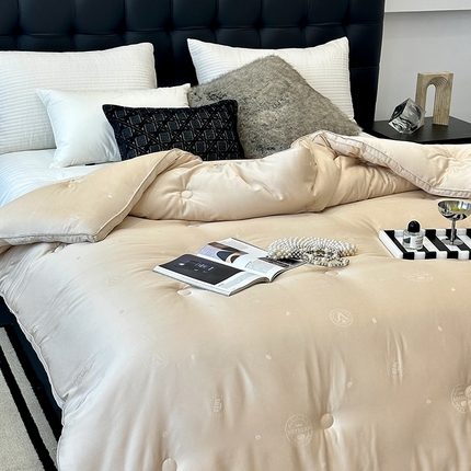 91家纺网 家纺一手货源 找家纺 JUICY 橘滋家纺 2024新款李官奇99有机大豆被被子被芯 李官奇99有机大豆被-香槟金