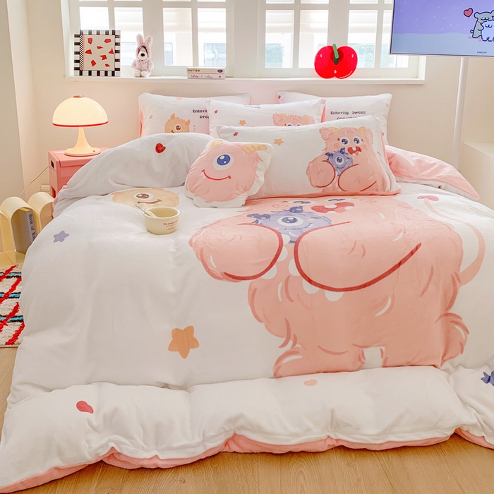 91家纺网 家纺一手货源 找家纺 （总）澳萝拉 2024新款牛奶绒数码印花四件套