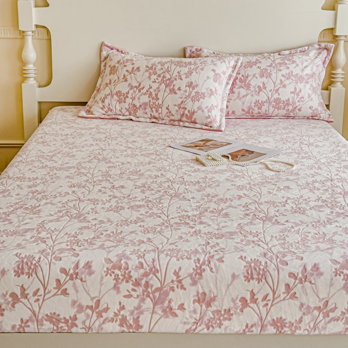 91家纺网 家纺一手货源 找家纺 （总）金丝鸟家纺 2024新款加厚240g立体雕花牛奶绒床笠