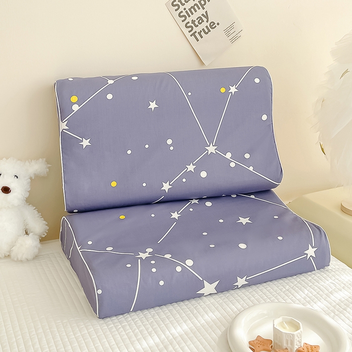 91家纺网 家纺一手货源 找家纺 良佐生活 2024新款A类铂金棉乳胶枕枕套 极星之恋-蓝