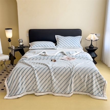 91家纺网 家纺一手货源 找家纺 乐家欣 2024新款A类牛奶绒5A抗菌毛毯 天蓝