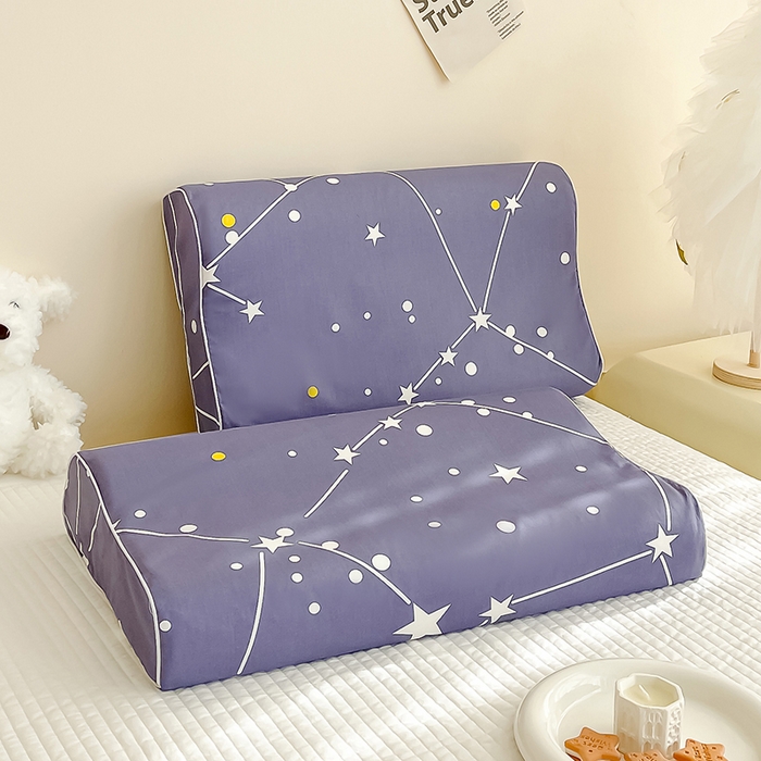 91家纺网 家纺一手货源 找家纺 良佐生活 2024新款A类铂金棉乳胶枕枕套 极星之恋-蓝