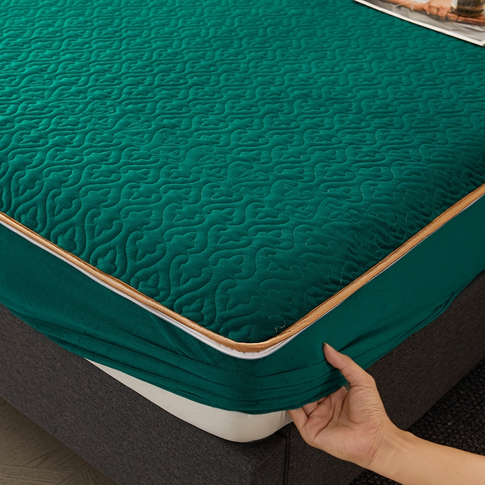 91家纺网 家纺一手货源 找家纺 （总）罗艺轩 2024新款高克重水晶绒夹棉床裙三件套-欧典风尚