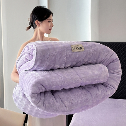 金帛坊 2024新款A类保暖高克重兔绒牛奶绒冬被 香芋紫
