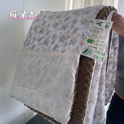 91家纺网 家纺一手货源 找家纺 （总）2025新款秋冬季棉加豆豆绒法式花边款豆豆被被芯