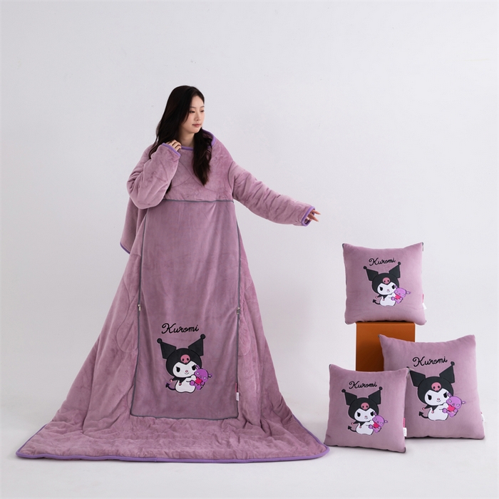 91家纺网 家纺一手货源 找家纺 照世家纺 2024新款卡通三丽鸥懒人抱枕被 库洛米