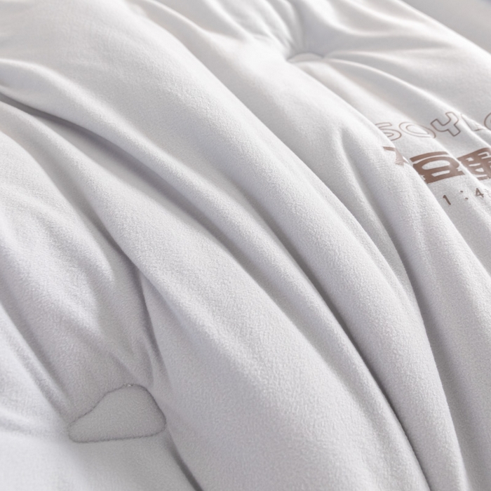 91家纺网 家纺一手货源 找家纺 佳居缘 2025新款小奶猫A类针织棉火山绒大豆被被子被芯软糯单人双人被芯冬被 浅灰米色双拼