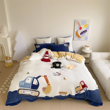 91家纺网 家纺一手货源 找家纺 （总）星野 2024新款高克重牛奶绒四件套-绒工程小分队