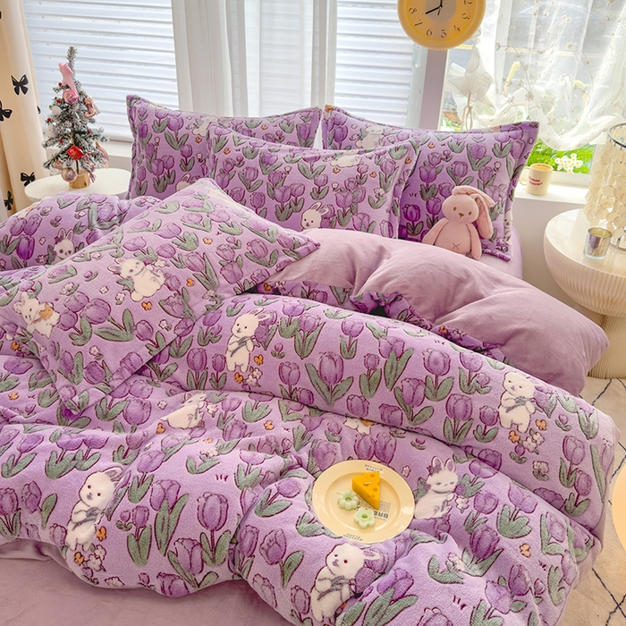 91家纺网 家纺一手货源 找家纺 ME/ERA HOME寐时代 2024新款雪花绒印花四件套 丛林