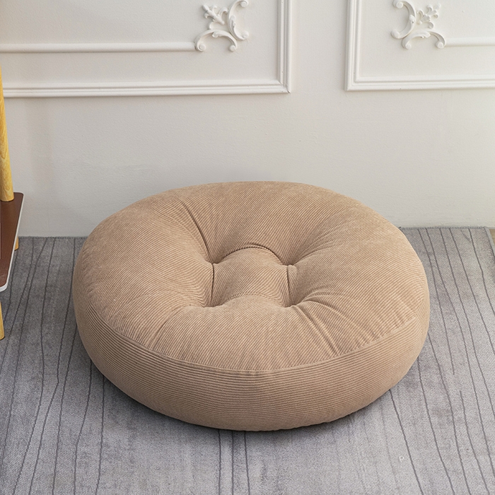 91家纺网 家纺一手货源 找家纺 美达人 2024新款灯芯绒-圆坐垫 蒲团-咖