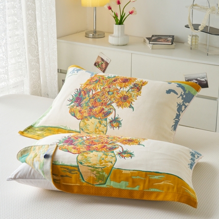 91家纺网 家纺一手货源 找家纺 （总）棠薇家纺 2025新款八层枕巾加厚纱布枕巾花卉系列