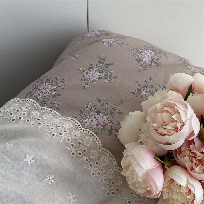 91家纺网 家纺一手货源 找家纺 2025新款秋冬季棉加豆豆绒法式花边款豆豆被被芯 紫薇花