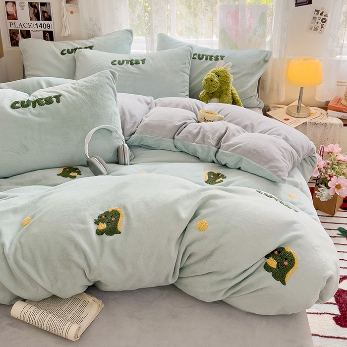 91家纺网 家纺一手货源 找家纺 眠帛家居 2024高克重牛奶绒卡通毛巾绣系列 龙宝