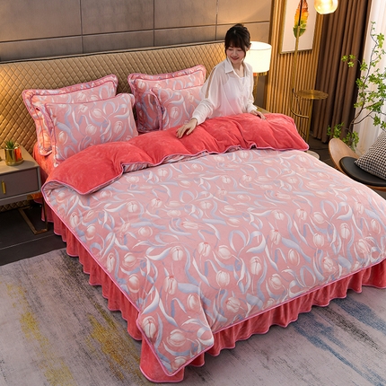 91家纺网 家纺一手货源 找家纺 （总）曼尼家纺 2025新款7斤高克重牛奶绒四件套