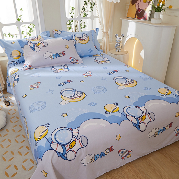 91家纺网 家纺一手货源 找家纺 钰伶 2025新款全棉简约12868纯棉单床单探索星球A版