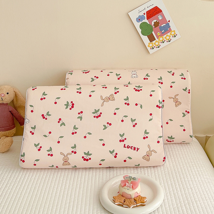 91家纺网 家纺一手货源 找家纺 良佐生活 2024新款A类铂金棉乳胶枕枕套 夏洛繁花-粉