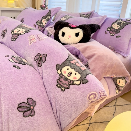 ME/ERA HOME寐时代 2024新款雪花绒印花四件套 库洛米-紫