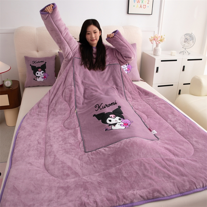 91家纺网 家纺一手货源 找家纺 照世家纺 2024新款卡通三丽鸥懒人抱枕被 库洛米