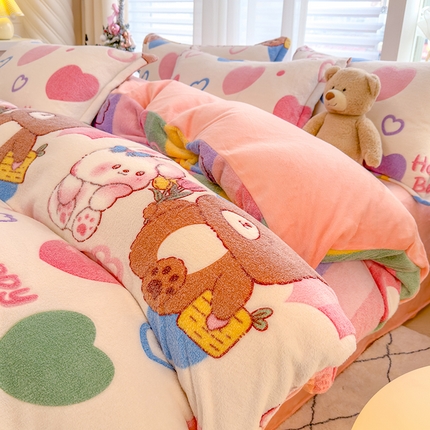 ME/ERA HOME寐时代 2024新款雪花绒印花四件套 七彩