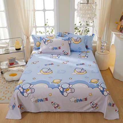 钰伶 2025新款全棉简约12868纯棉单床单探索星球A版