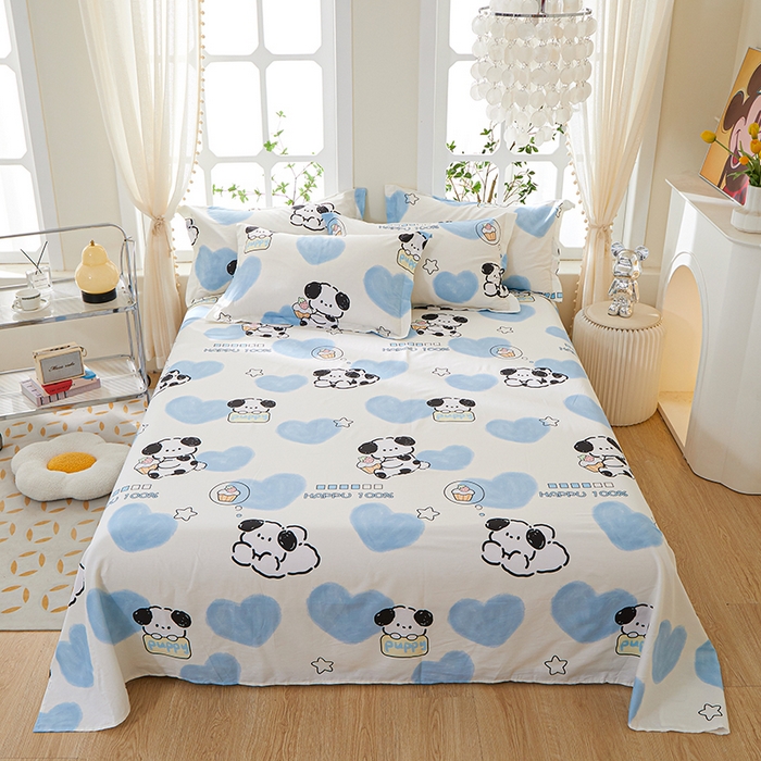 91家纺网 家纺一手货源 找家纺 钰伶 2025新款全棉简约12868纯棉单床单班尼狗A版