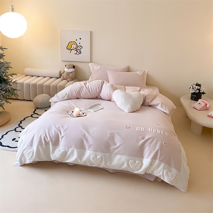 91家纺网 家纺一手货源 找家纺 （总）星野 2024新款陶瓷磨毛四件套-心晴