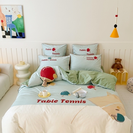 91家纺网 家纺一手货源 找家纺 （总）2024新款100只澳棉纯棉四件套-金牌乒乓