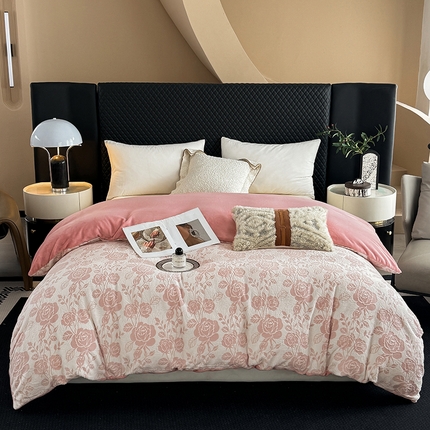 91家纺网 家纺一手货源 找家纺 （总）金盛纺 2024新款高克重雕花绒单被套