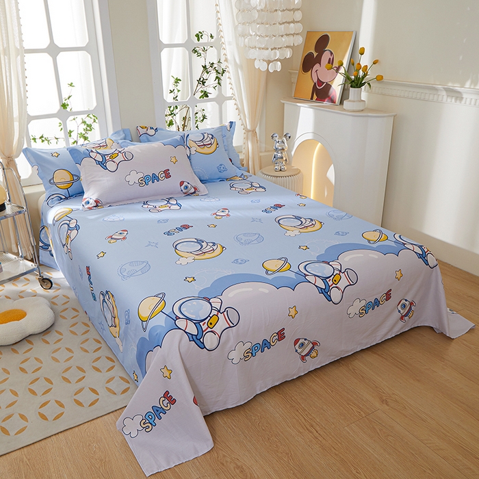 91家纺网 家纺一手货源 找家纺 钰伶 2025新款全棉简约12868纯棉单床单探索星球A版