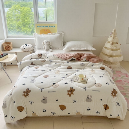 91家纺网 家纺一手货源 找家纺 （总）卢赛尔 2024新款双层豆豆被