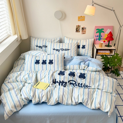 91家纺网 家纺一手货源 找家纺 （总）云雀 2025新款全棉印花毛巾绣四件套