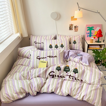 91家纺网 家纺一手货源 找家纺 （总）云雀 2025新款全棉印花毛巾绣四件套