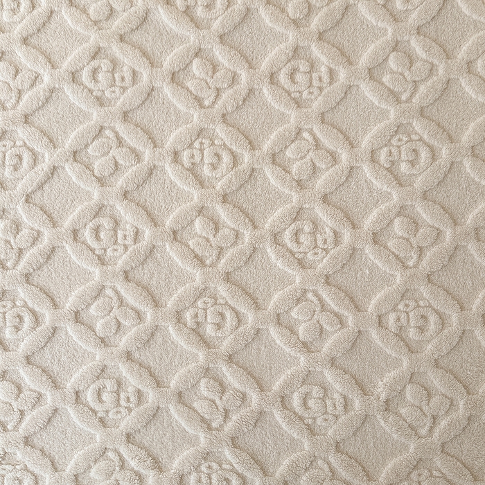 91家纺网 家纺一手货源 找家纺 悦织湾 2025新款面包格塔芙绒舒棉绒蝴蝶毛毯卷边包边款 三叶草包边-三叶草白