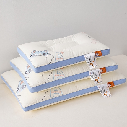 91家纺网 家纺一手货源 找家纺 乐可 2024新款小奶猫亲子枕芯枕头 小奶猫-蓝