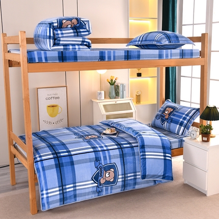 91家纺网 家纺一手货源 找家纺 （总）乐旗家纺 2025新款5斤加厚牛奶绒三件学生宿舍上下铺单人床