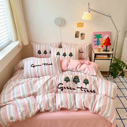 91家纺网 家纺一手货源 找家纺 （总）云雀 2025新款全棉印花毛巾绣四件套