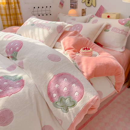 91家纺网 家纺一手货源 找家纺 ME/ERA HOME寐时代 2024新款雪花绒印花四件套甜蜜