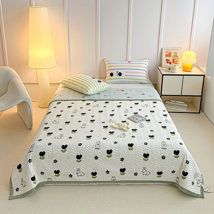 91家纺网 家纺一手货源 找家纺 （总）源舜家纺 2025新款小清新印花牛奶绒床盖多用途盖毯系列