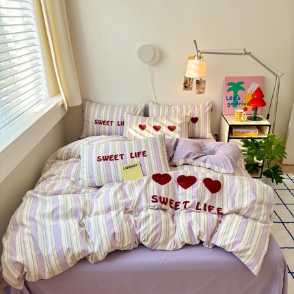 91家纺网 家纺一手货源 找家纺 （总）云雀 2025新款全棉印花毛巾绣四件套