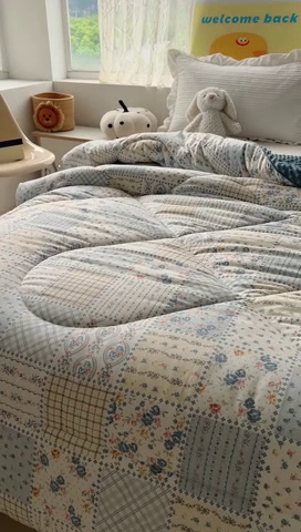 91家纺网 家纺一手货源 找家纺 卢赛尔 2024新款双层豆豆被 百福被