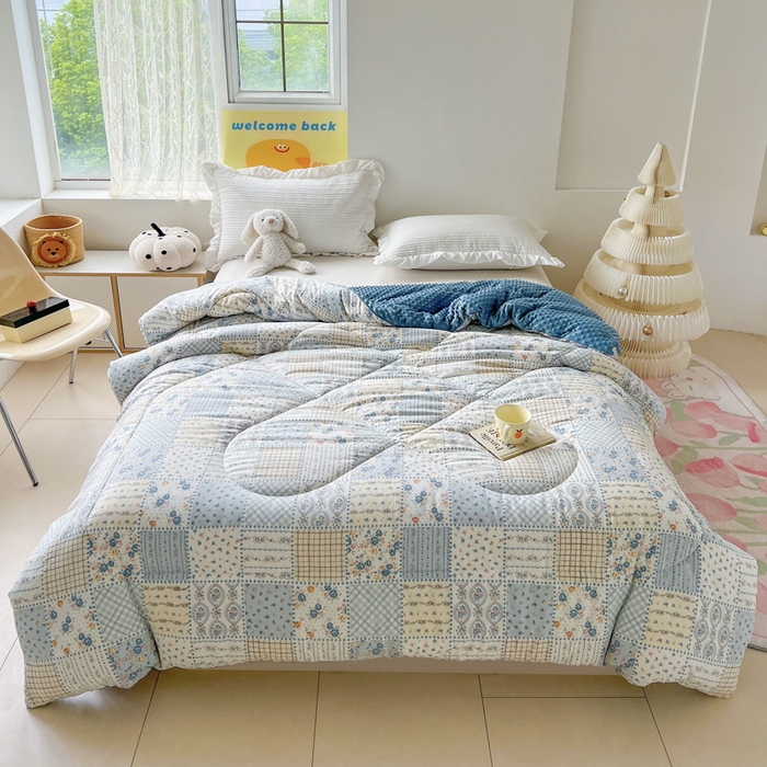 91家纺网 家纺一手货源 找家纺 卢赛尔 2024新款双层豆豆被 百福被