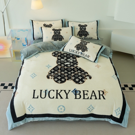 91家纺网 家纺一手货源 找家纺 （总）色鬼布艺 2024新款秋冬加厚牛奶绒四件套