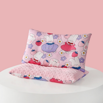 宝晶 2024新款一体儿童豆豆枕30*50±3 草莓兔